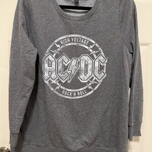 Lane Bryant Gray Graphic Crew Neck Top